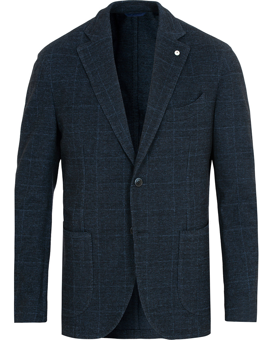 Homme | Blazers | L.B.M. 1911 | Jack Regular Fit Glencheck Wool Blazer Dark Blue