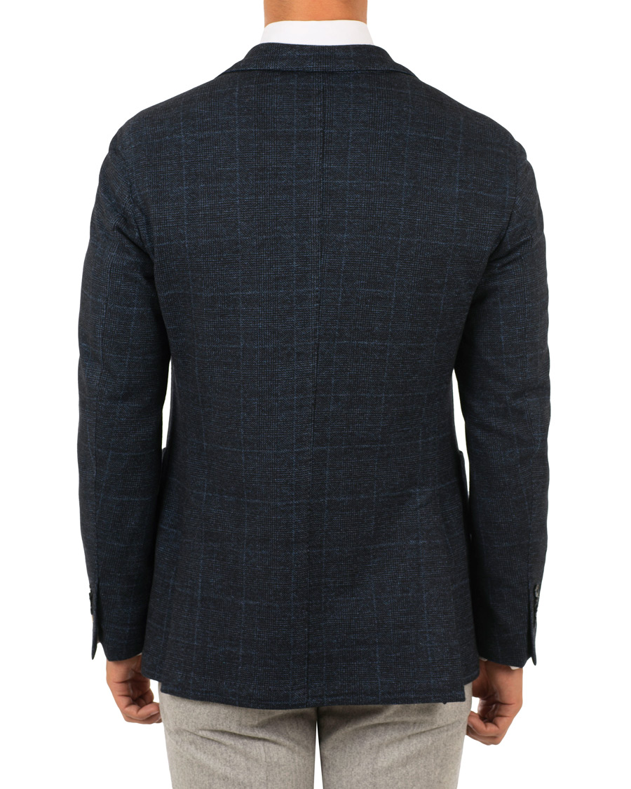 Homme | Blazers | L.B.M. 1911 | Jack Regular Fit Glencheck Wool Blazer Dark Blue