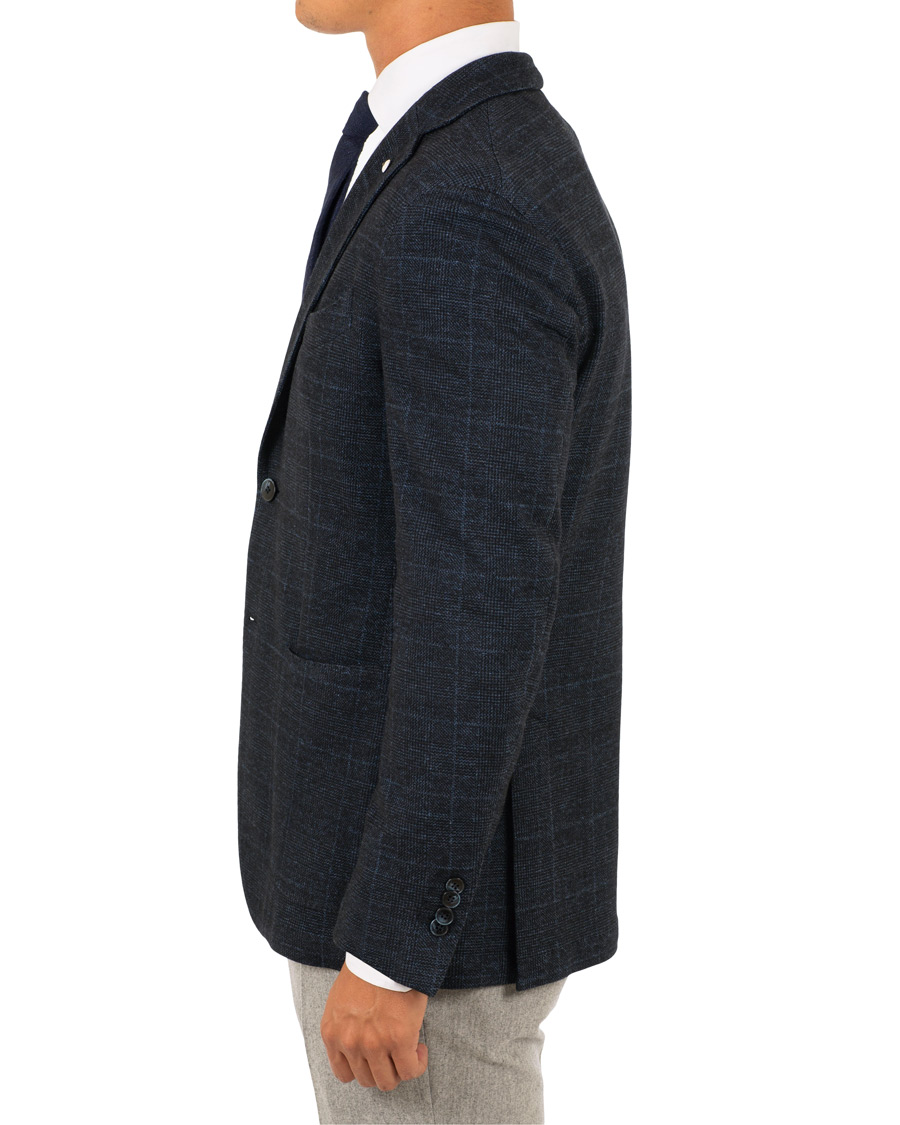 Homme | Blazers | L.B.M. 1911 | Jack Regular Fit Glencheck Wool Blazer Dark Blue