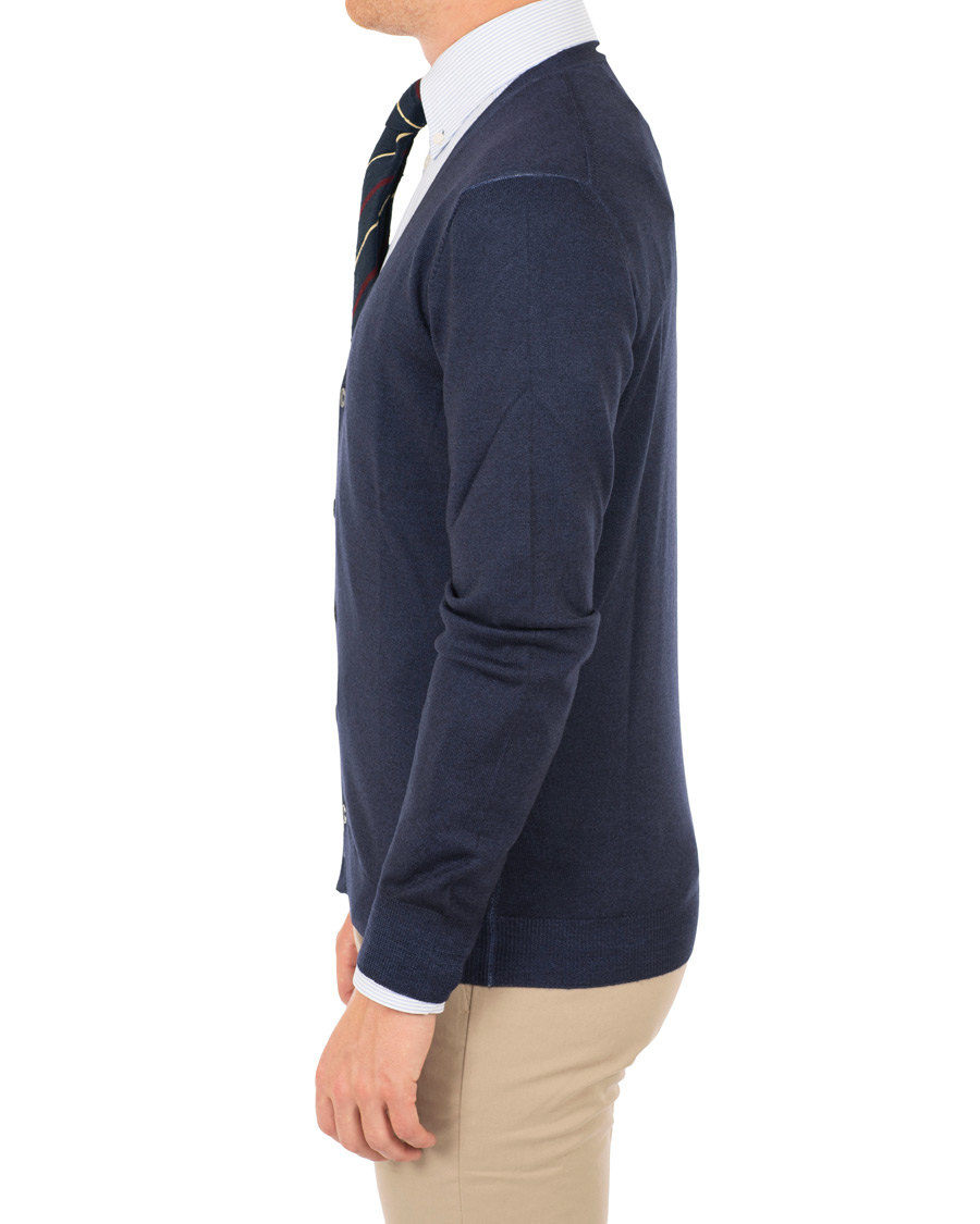 Homme | Pulls Et Tricots | Gran Sasso | Vintage Merino Fashion Fit Cardigan Navy