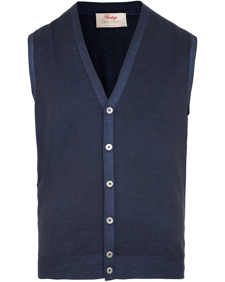 Homme | Pulls Et Tricots | Gran Sasso | Vintage Merino Fashion Fit Slipover Navy