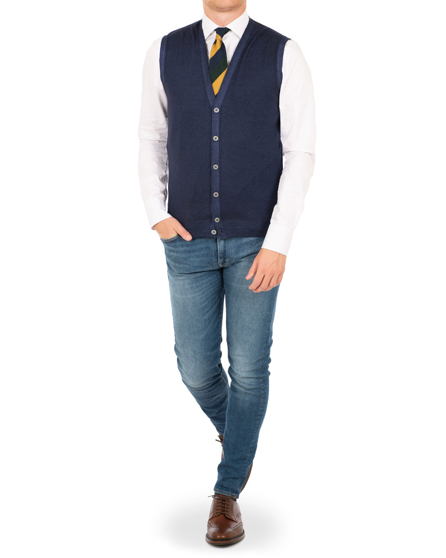 Homme | Pulls Et Tricots | Gran Sasso | Vintage Merino Fashion Fit Slipover Navy