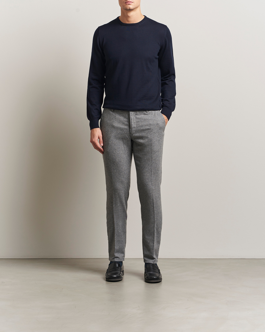 Heren | Truien | Gran Sasso | Merino Fashion Fit Crew Neck Pullover Navy