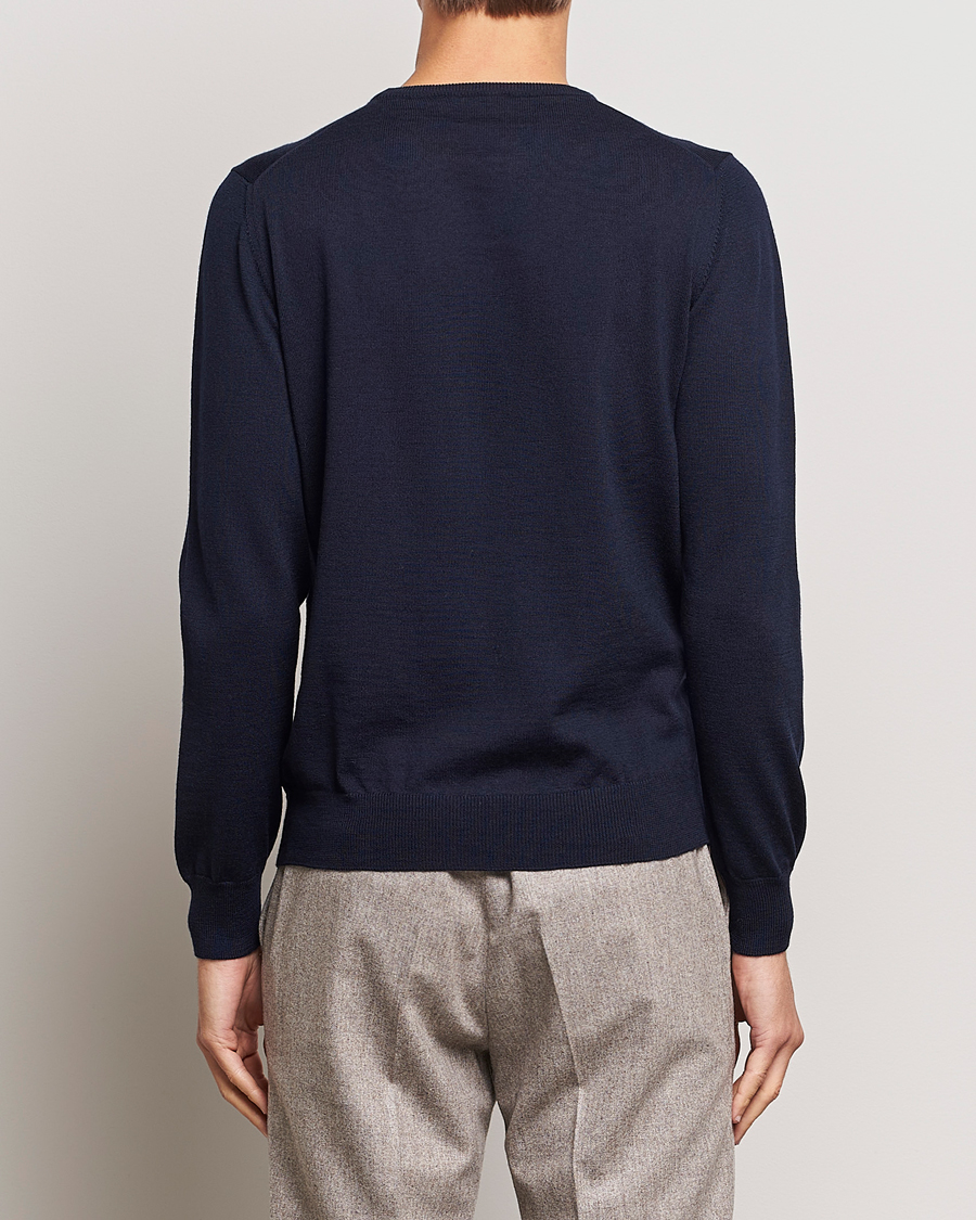 Homme | Pulls Et Tricots | Gran Sasso | Merino Fashion Fit Crew Neck Pullover Navy