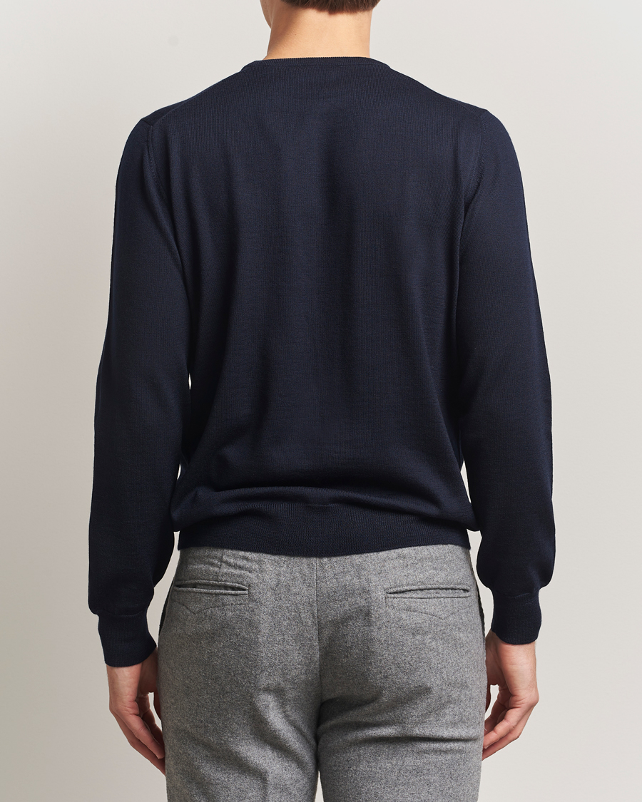 Heren | Truien | Gran Sasso | Merino Fashion Fit Crew Neck Pullover Navy