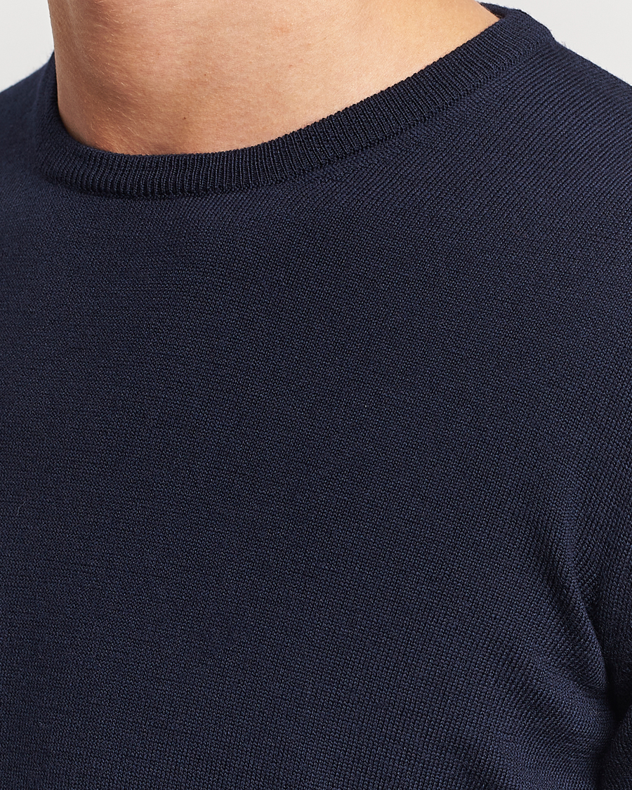 Homme | Pulls Et Tricots | Gran Sasso | Merino Fashion Fit Crew Neck Pullover Navy