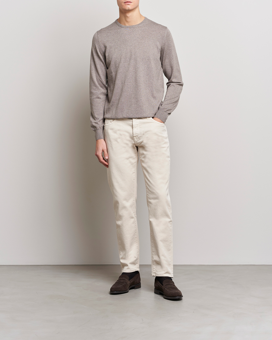 Homme | Pulls Et Tricots | Gran Sasso | Merino Fashion Fit Crew Neck Pullover Beige
