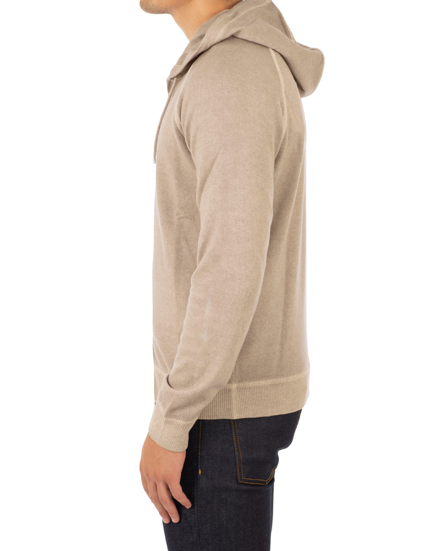 Heren | Truien | Gran Sasso | Vintage Merino Fashion Fit Full Zip Hoodie Beige