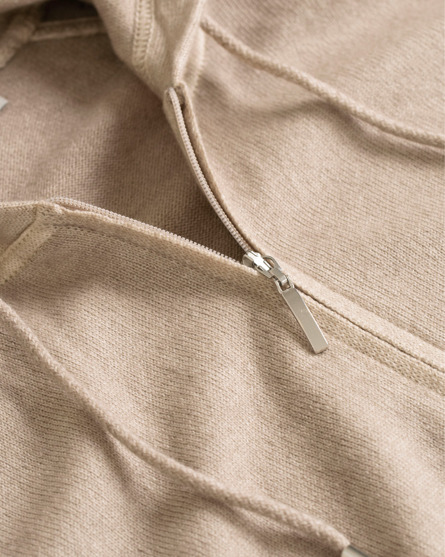 Heren | Truien | Gran Sasso | Vintage Merino Fashion Fit Full Zip Hoodie Beige