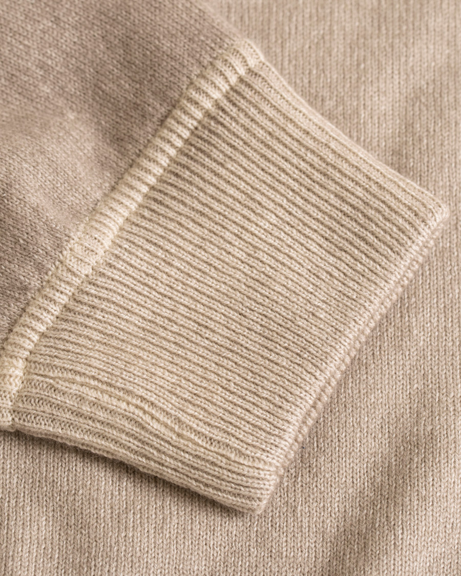 Heren | Truien | Gran Sasso | Vintage Merino Fashion Fit Full Zip Hoodie Beige
