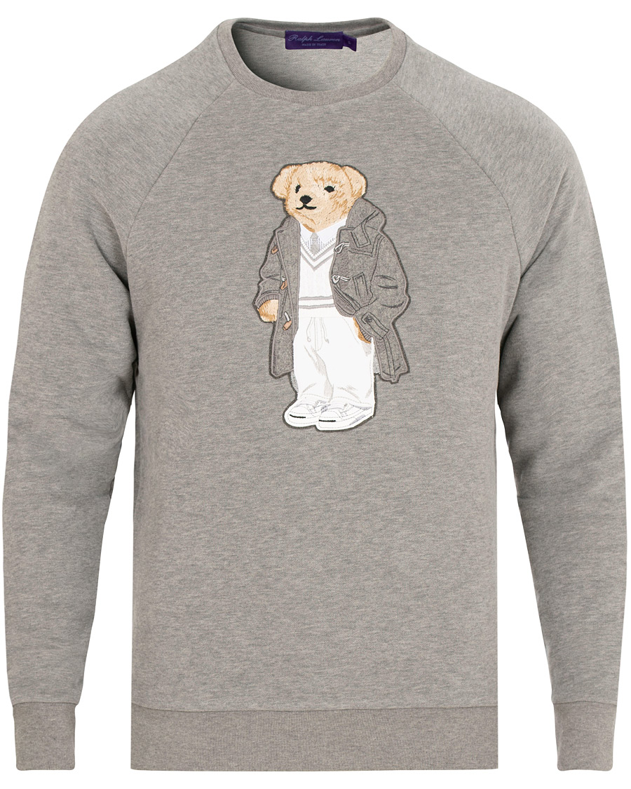 Homme | Pulls Et Tricots | Ralph Lauren Purple Label | Luxury Fleece Polo Bear Sweatshirt Light Grey Melange