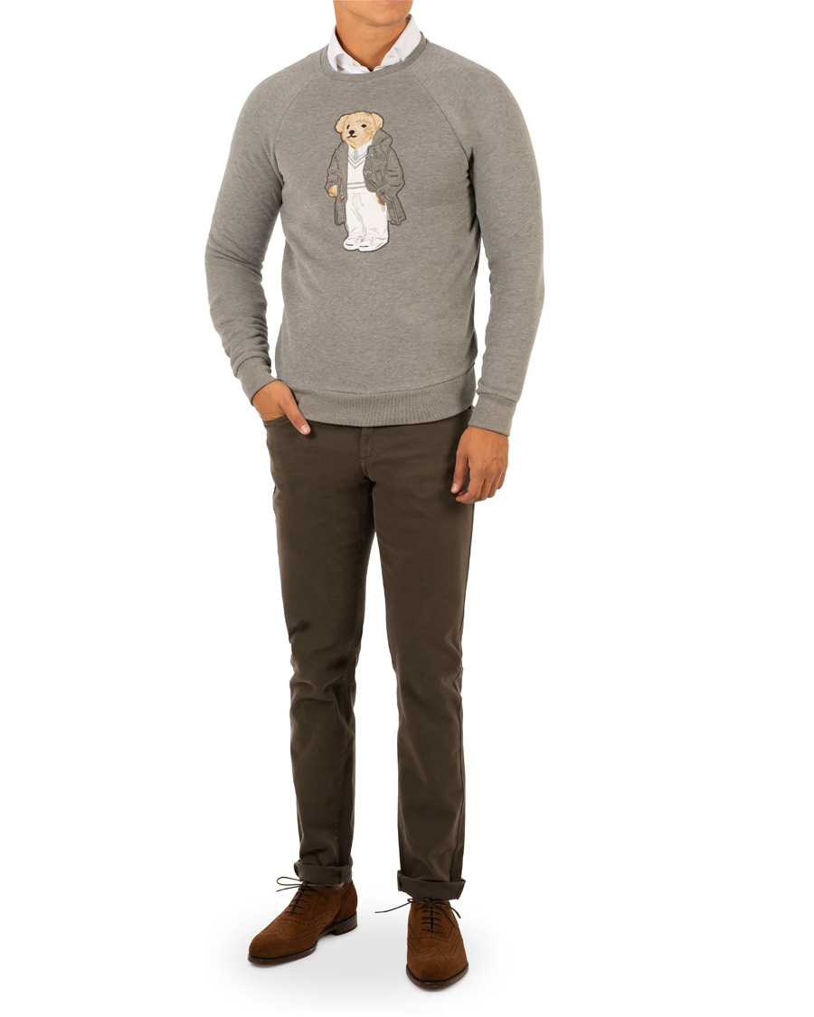 Homme | Pulls Et Tricots | Ralph Lauren Purple Label | Luxury Fleece Polo Bear Sweatshirt Light Grey Melange