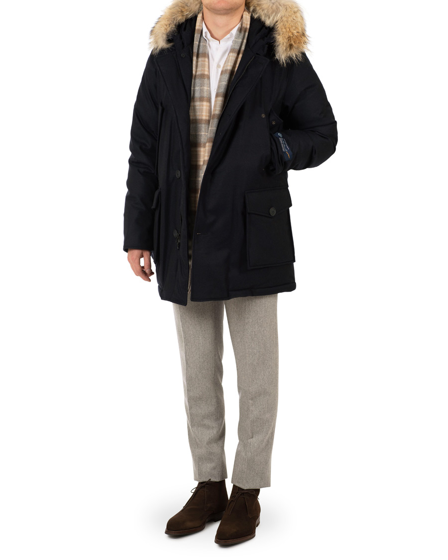 Homme | Manteaux Et Vestes | Woolrich | Loro Piana Arctic Parka DF Navy Melton