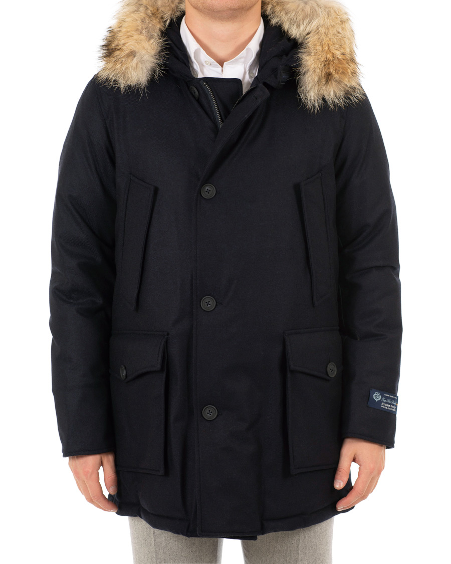 Homme | Manteaux Et Vestes | Woolrich | Loro Piana Arctic Parka DF Navy Melton