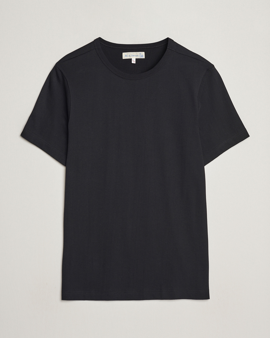Heren | T-shirts | Merz b. Schwanen | 1950s Classic Loopwheeled Black