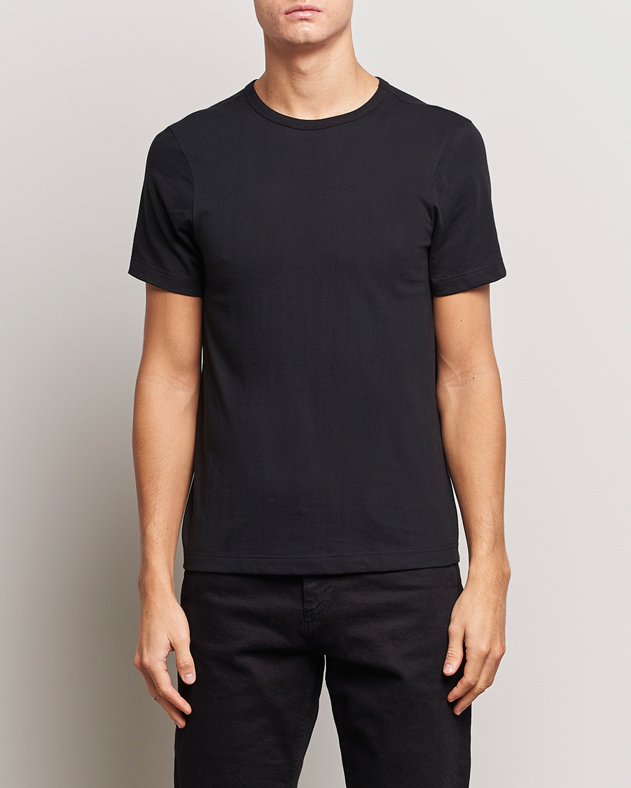 Heren | T-shirts | Merz b. Schwanen | 1950s Classic Loopwheeled T-shirt Black