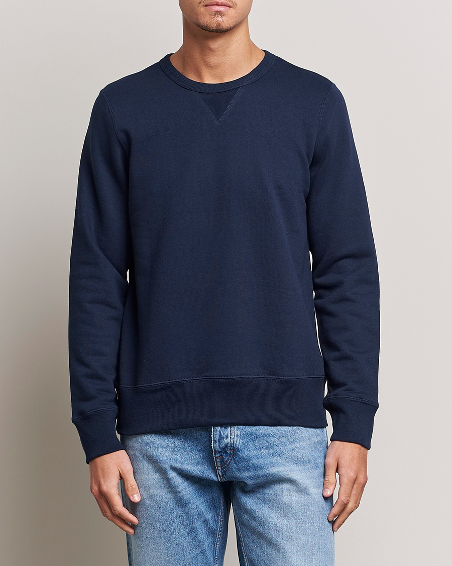 Homme | Pulls Et Tricots | Merz b. Schwanen | Organic Cotton Crew Neck Sweat Ink Blue