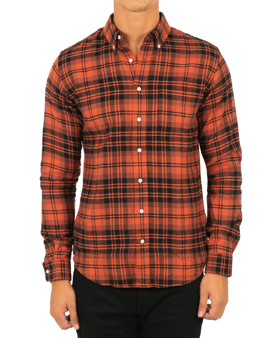 Homme | Chemises | Schnayderman?s | Large Check Rost/Black Twill Shirt