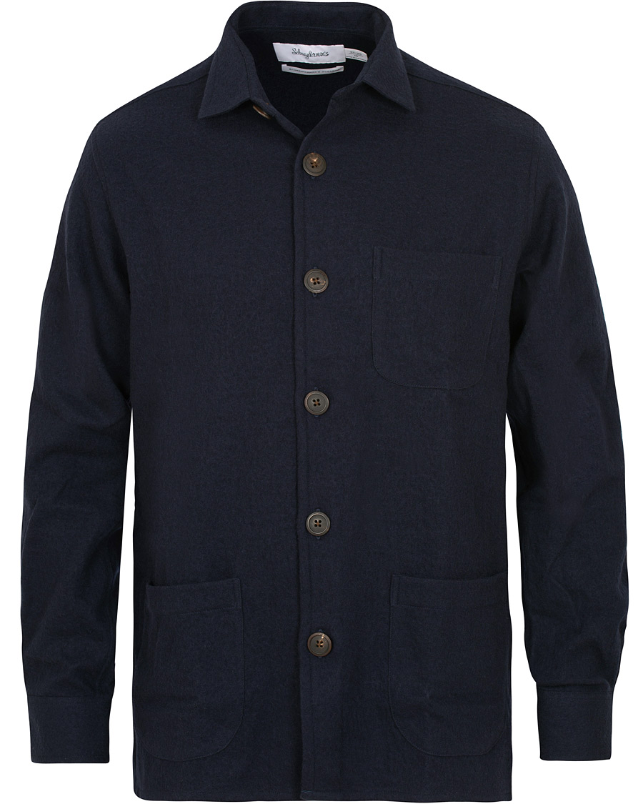 Homme | Manteaux Et Vestes | Schnayderman?s | Schnayderman's Wool/Cotton Overshirt Dark Blue