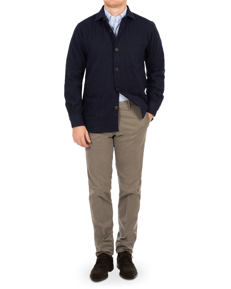 Homme | Manteaux Et Vestes | Schnayderman?s | Schnayderman's Wool/Cotton Overshirt Dark Blue