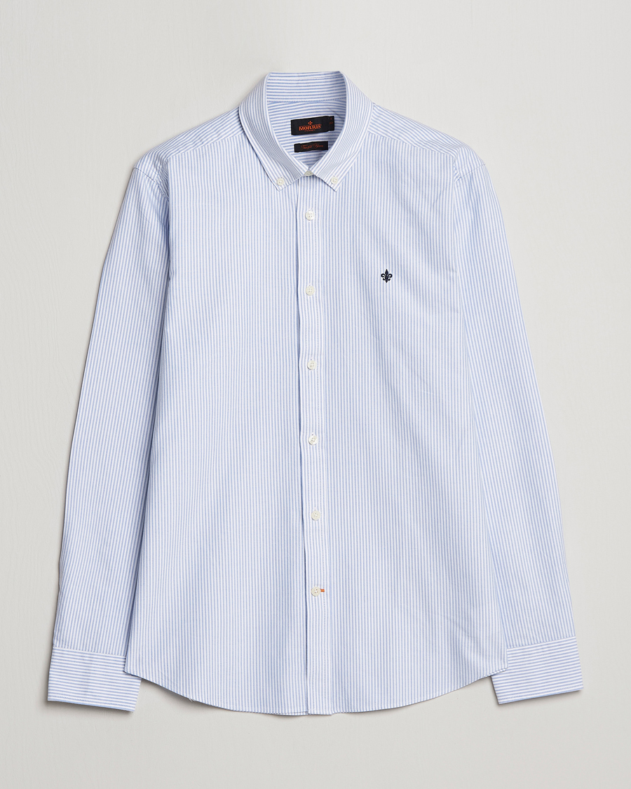 Heren | Overhemden | Morris | Douglas Striped Oxford Light Blue