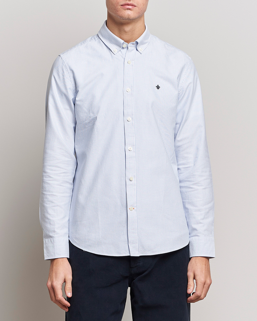 Heren | Overhemden | Morris | Douglas Striped Oxford Light Blue