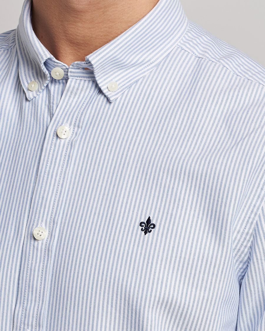 Heren | Overhemden | Morris | Douglas Striped Oxford Light Blue