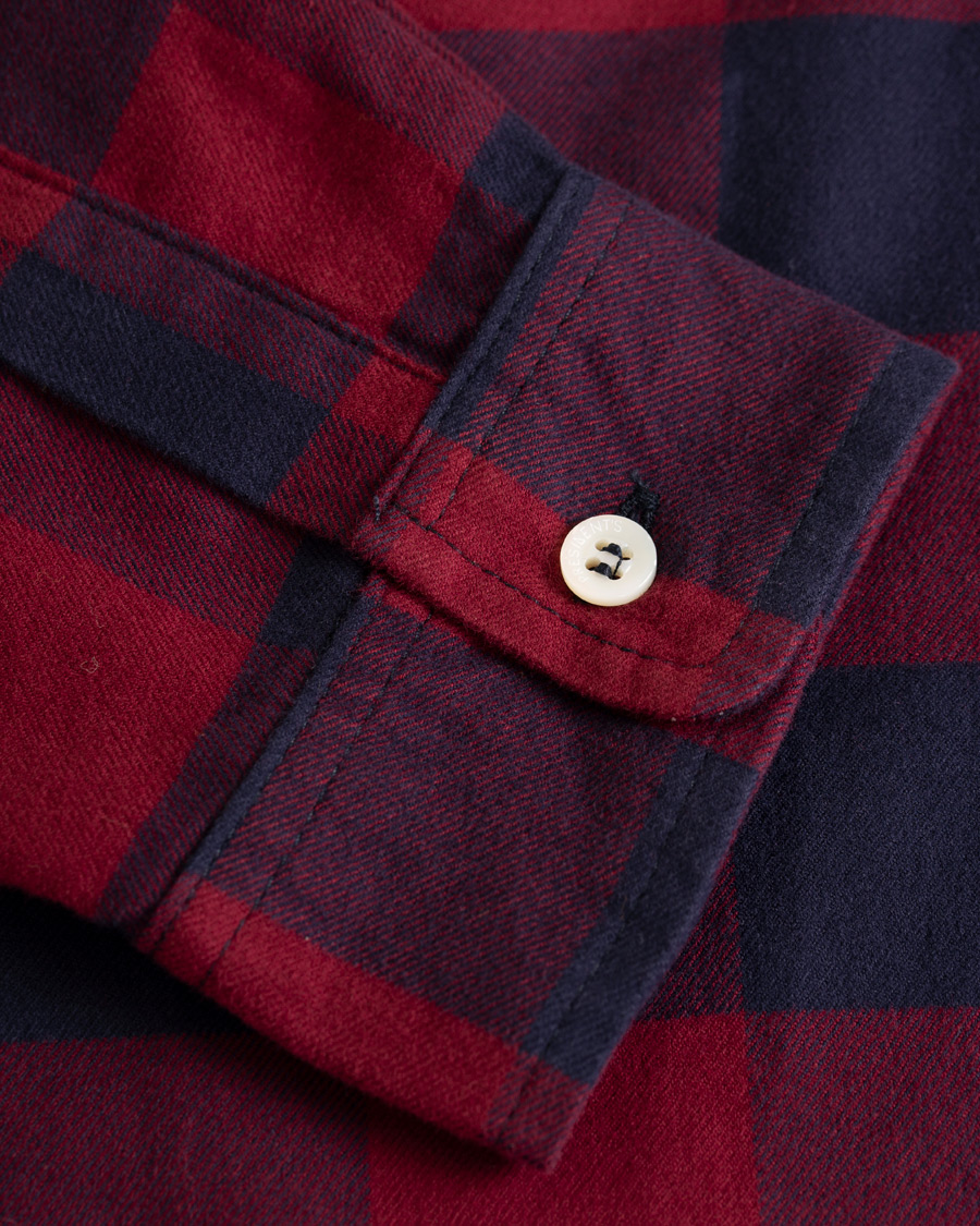 Homme | Chemises | President's | Vespa Soft Flannel Check Shirt Navy/Bordeaux