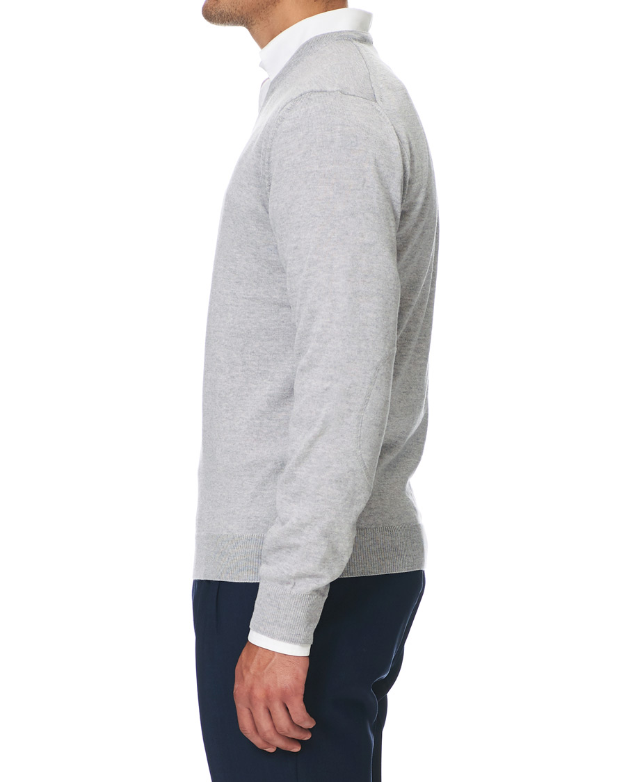 Homme | Pulls Et Tricots | Stenströms | Merino V- Neck Pullover Light Grey