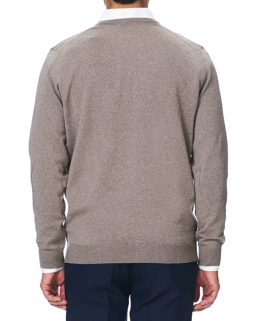 Homme | Pulls Et Tricots | Stenströms | Merino V- Neck Pullover Mud Brown
