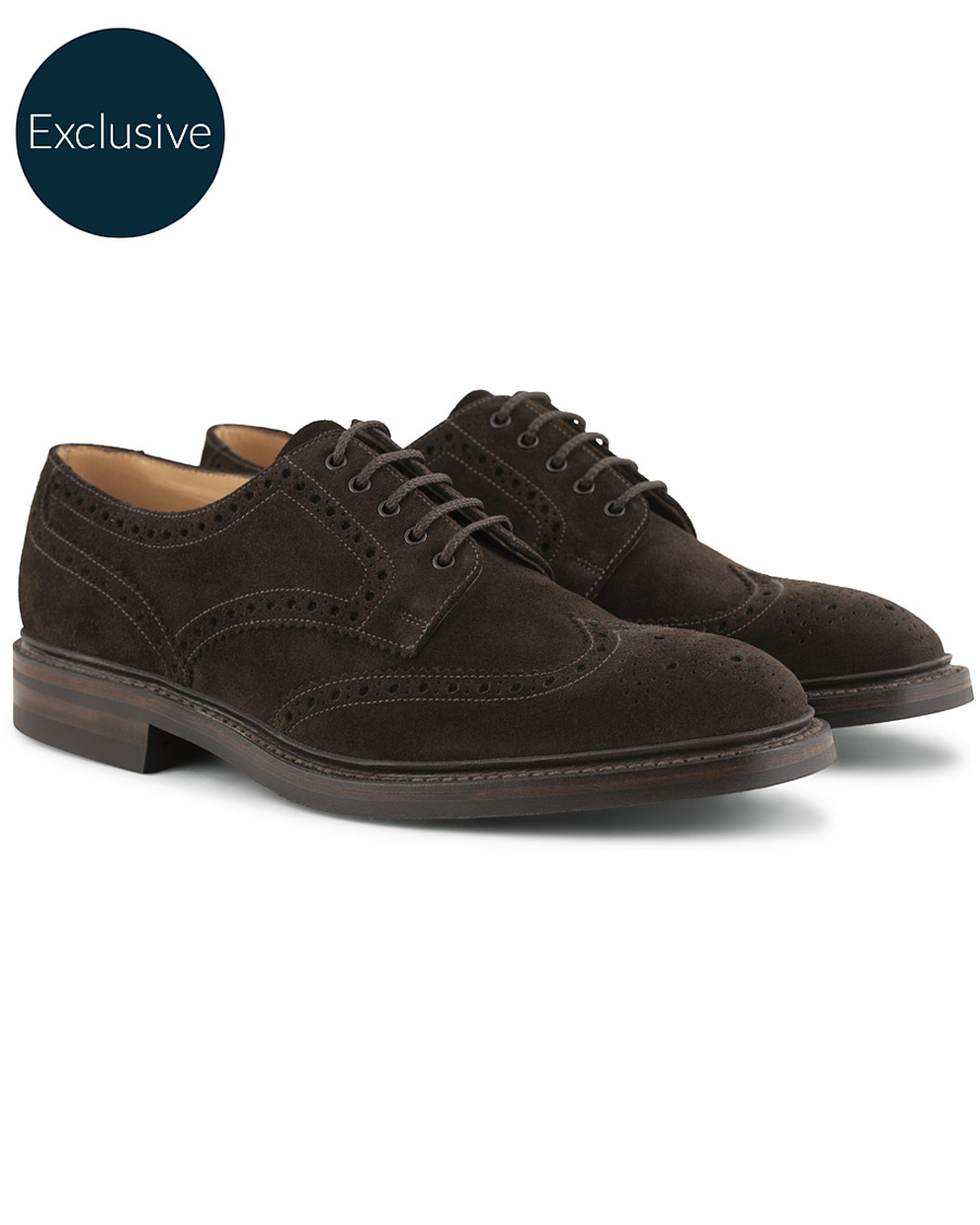 Heren | Loake 1880 Chester MTO Dainite Brogue Dark Brown Suede | Loake 1880 | Chester MTO Dainite Brogue Dark Brown Suede