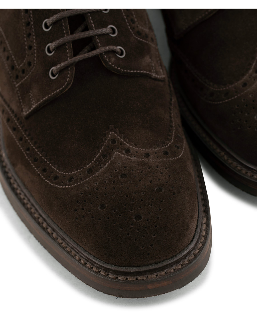 Heren | Loake 1880 Chester MTO Dainite Brogue Dark Brown Suede | Loake 1880 | Chester MTO Dainite Brogue Dark Brown Suede