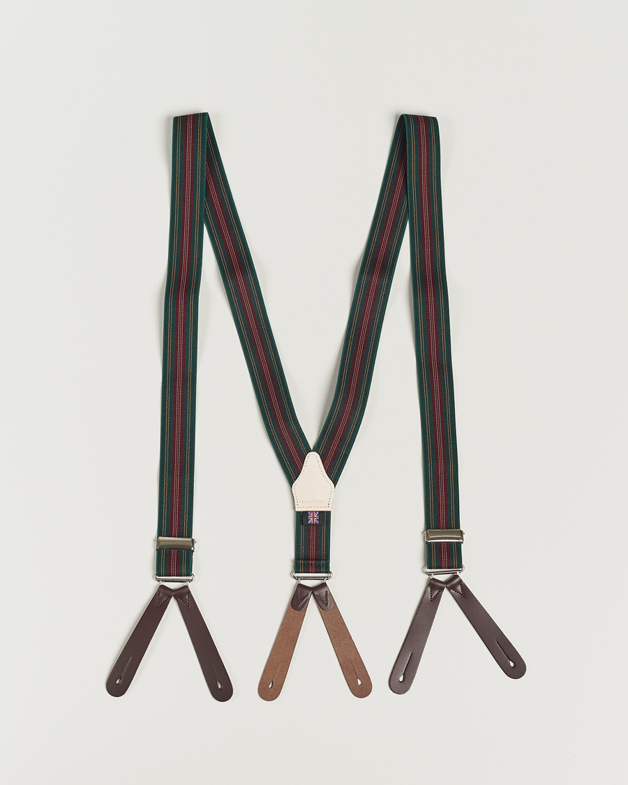 Homme | Albert Thurston Flat End Army Braces 35mm Green | Albert Thurston | Flat End Army Braces 35mm Green