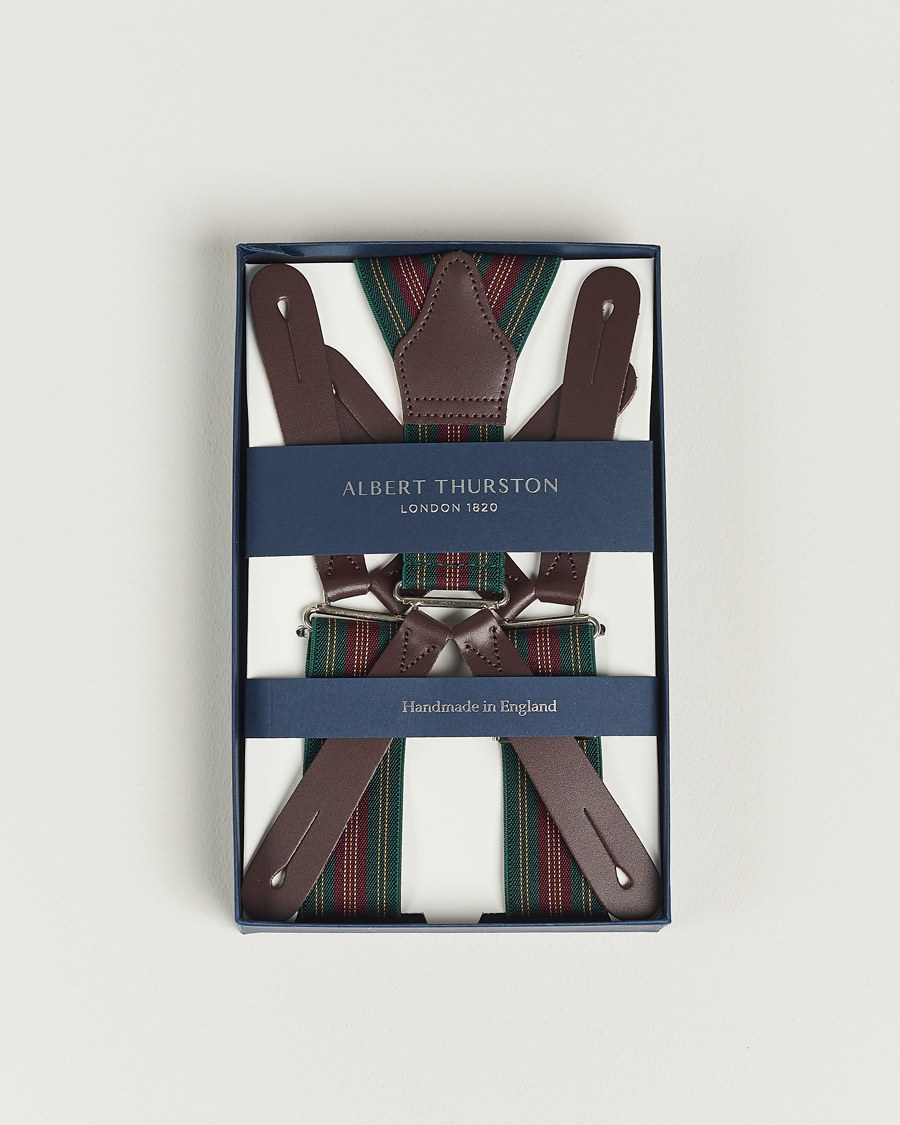 Heren | Albert Thurston Flat End Army Braces 35mm Green | Albert Thurston | Flat End Army Braces 35mm Green