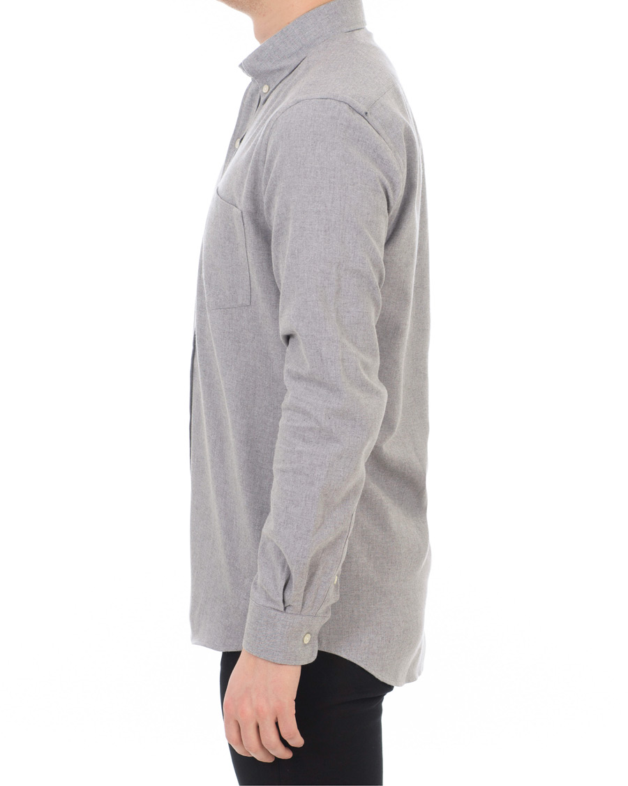 Homme | Chemises | A Day's March | Soft Flannel Shirt Grey Melange