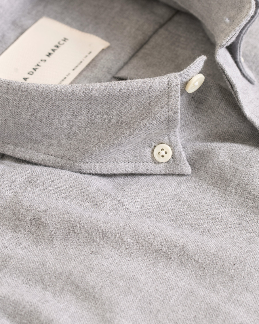 Homme | Chemises | A Day's March | Soft Flannel Shirt Grey Melange