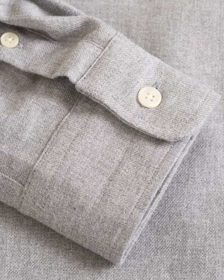 Homme | Chemises | A Day's March | Soft Flannel Shirt Grey Melange
