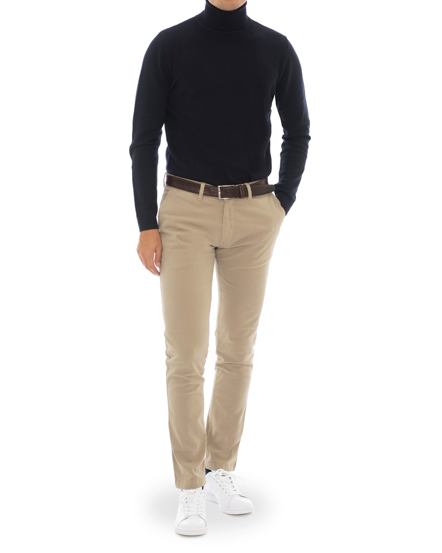 Heren | Truien | A Day's March | Merino Rollneck Navy