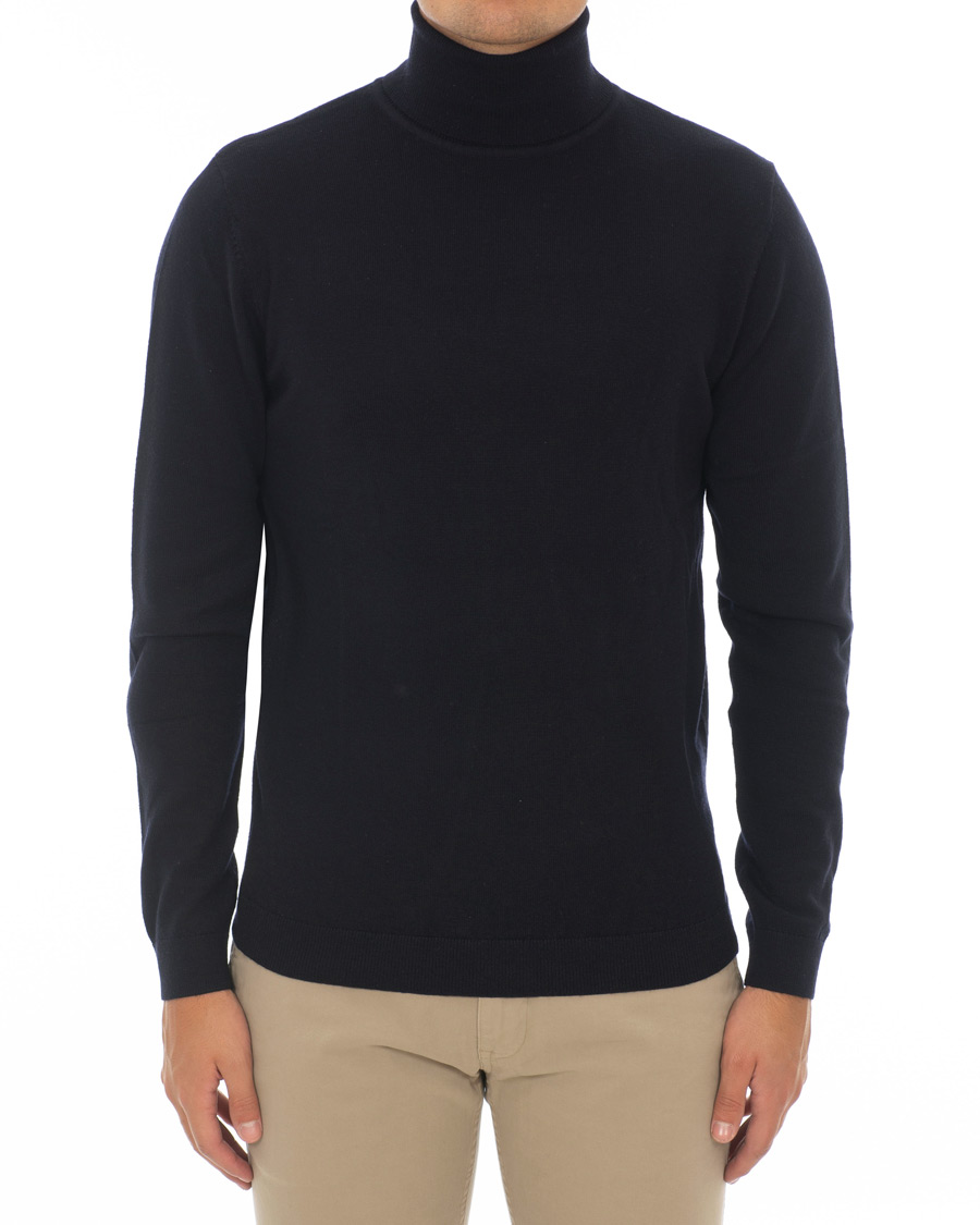 Heren | Truien | A Day's March | Merino Rollneck Navy