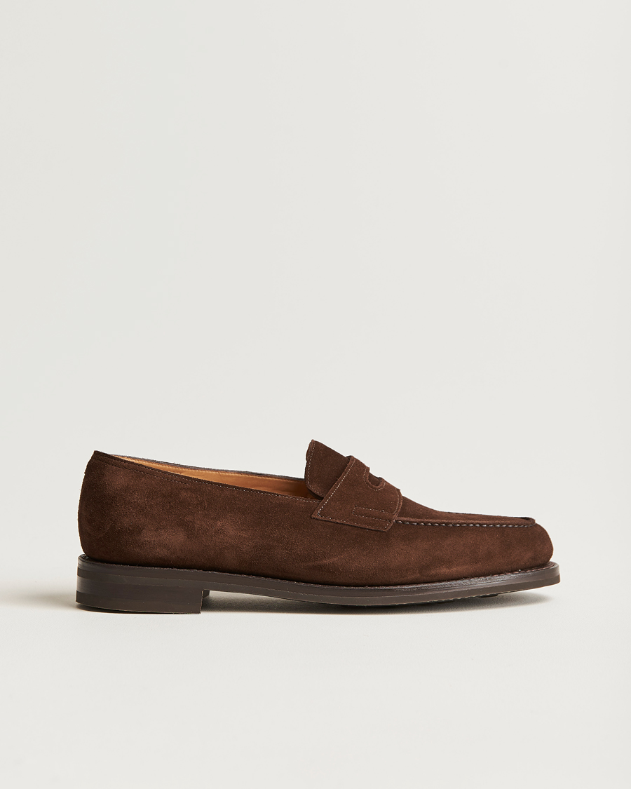 Homme | John Lobb Lopez Penny Loafer Dark Brown Suede | John Lobb | Lopez Penny Loafer Dark Brown Suede