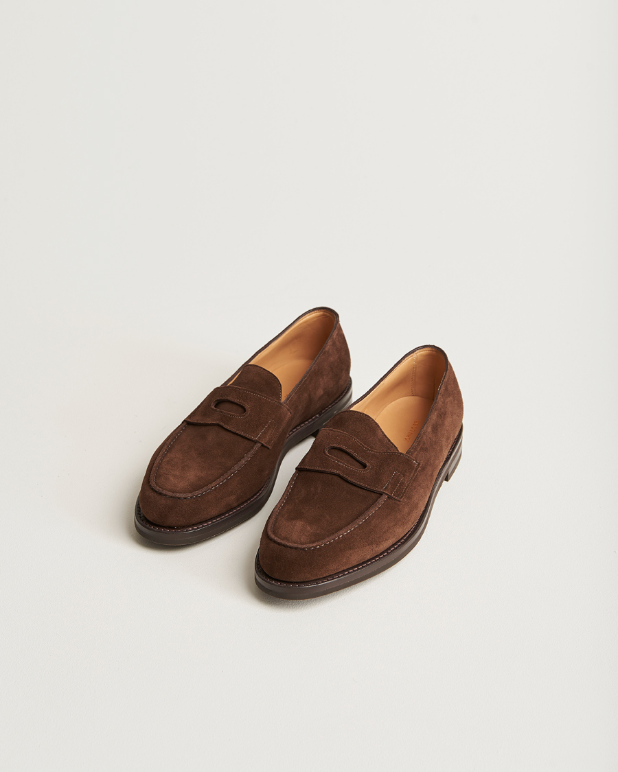 Homme | John Lobb Lopez Penny Loafer Dark Brown Suede | John Lobb | Lopez Penny Loafer Dark Brown Suede
