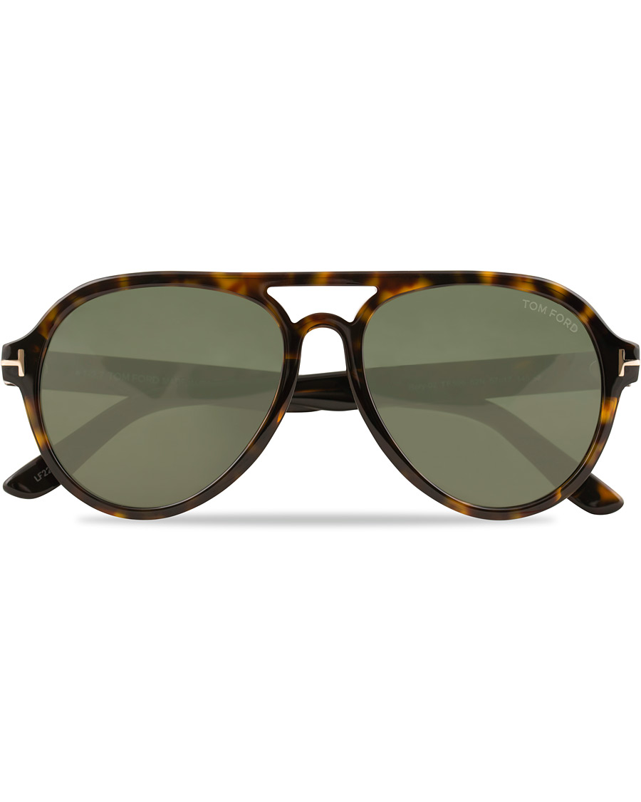 Homme | Lunettes De Soleil | Tom Ford | Rory FT0596 Sunglasses Dark Havana/Green