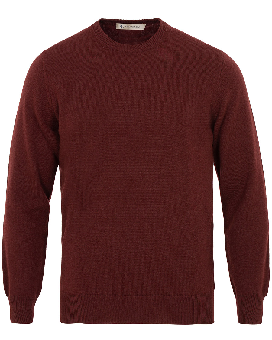 Heren | Truien | Piacenza Cashmere | Cashmere Crew Neck Sweater Burgundy