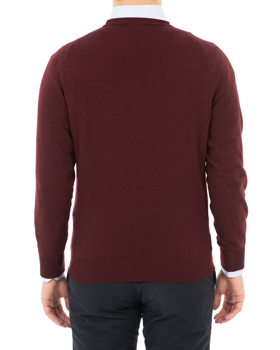 Heren | Truien | Piacenza Cashmere | Cashmere Crew Neck Sweater Burgundy