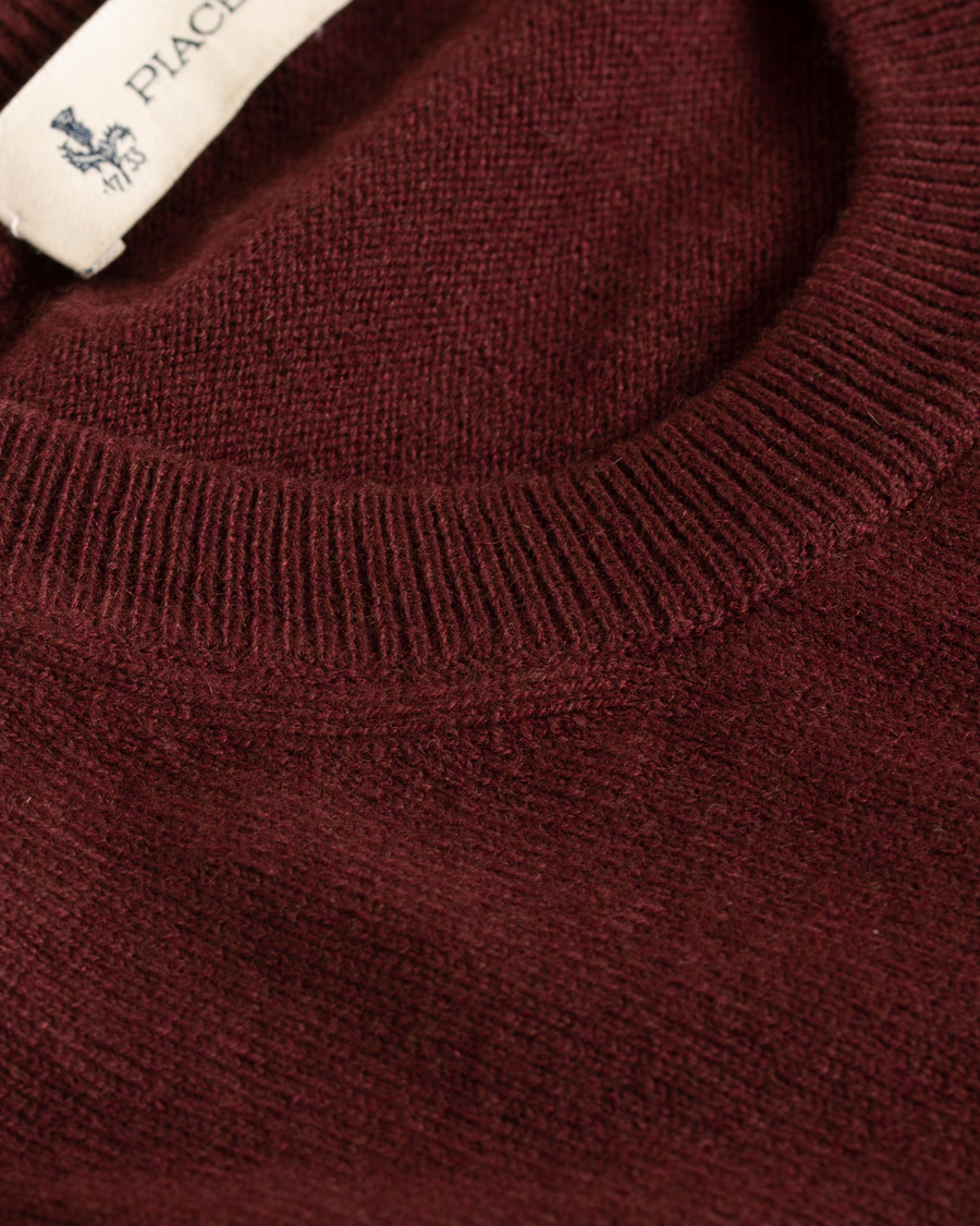 Heren | Truien | Piacenza Cashmere | Cashmere Crew Neck Sweater Burgundy
