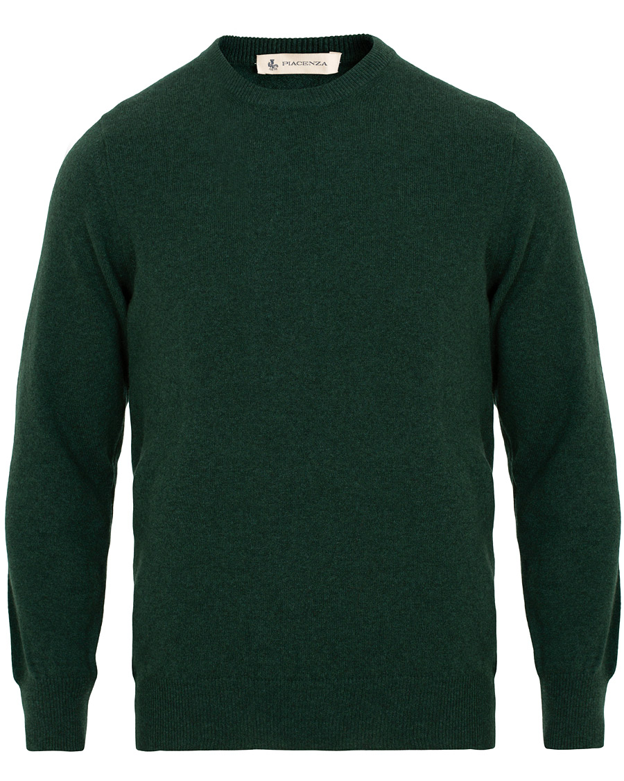 Heren | Truien | Piacenza Cashmere | Cashmere Crew Neck Sweater Racing Green