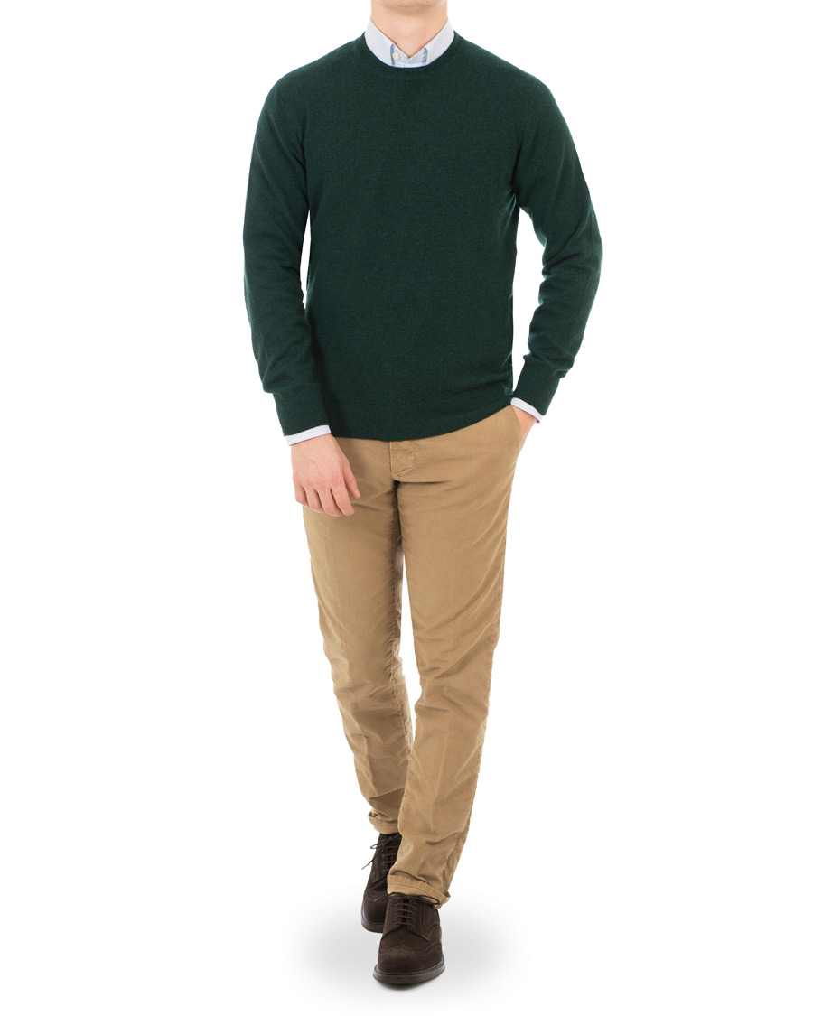 Heren | Truien | Piacenza Cashmere | Cashmere Crew Neck Sweater Racing Green