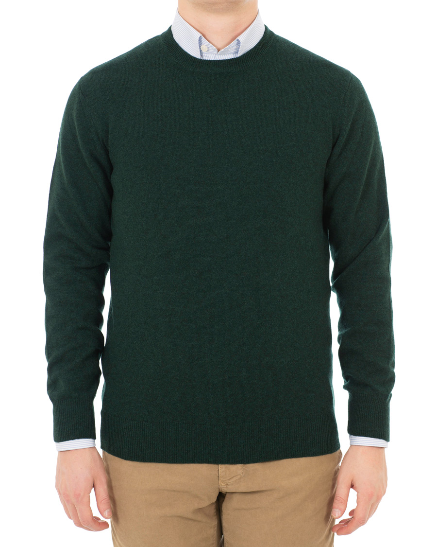 Heren | Truien | Piacenza Cashmere | Cashmere Crew Neck Sweater Racing Green