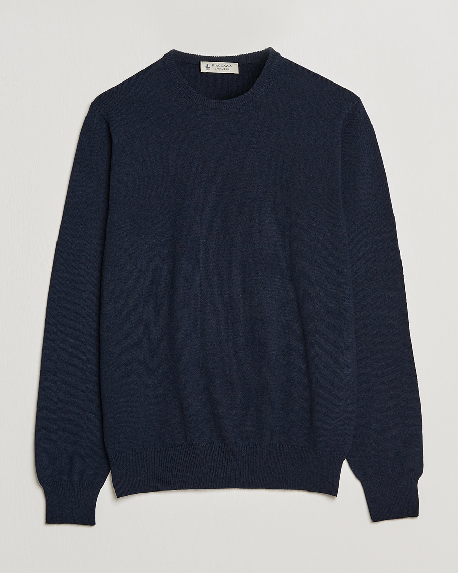 Heren | Truien | Piacenza Cashmere | Cashmere Crew Neck Sweater Navy