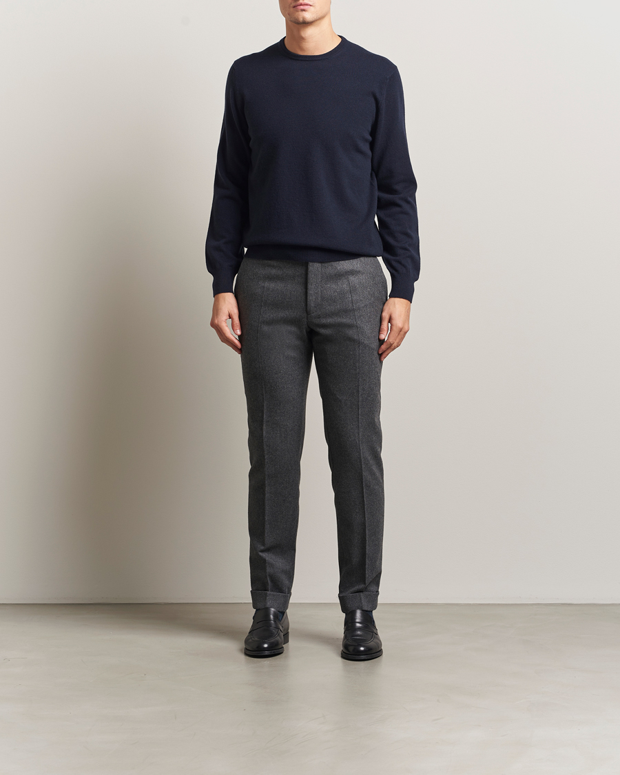 Heren | Truien | Piacenza Cashmere | Cashmere Crew Neck Sweater Navy